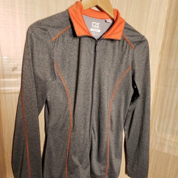 Cutter & Buck DryTec Womens Grey Orange Full Zip Jacket Small - Picture 3 of 6